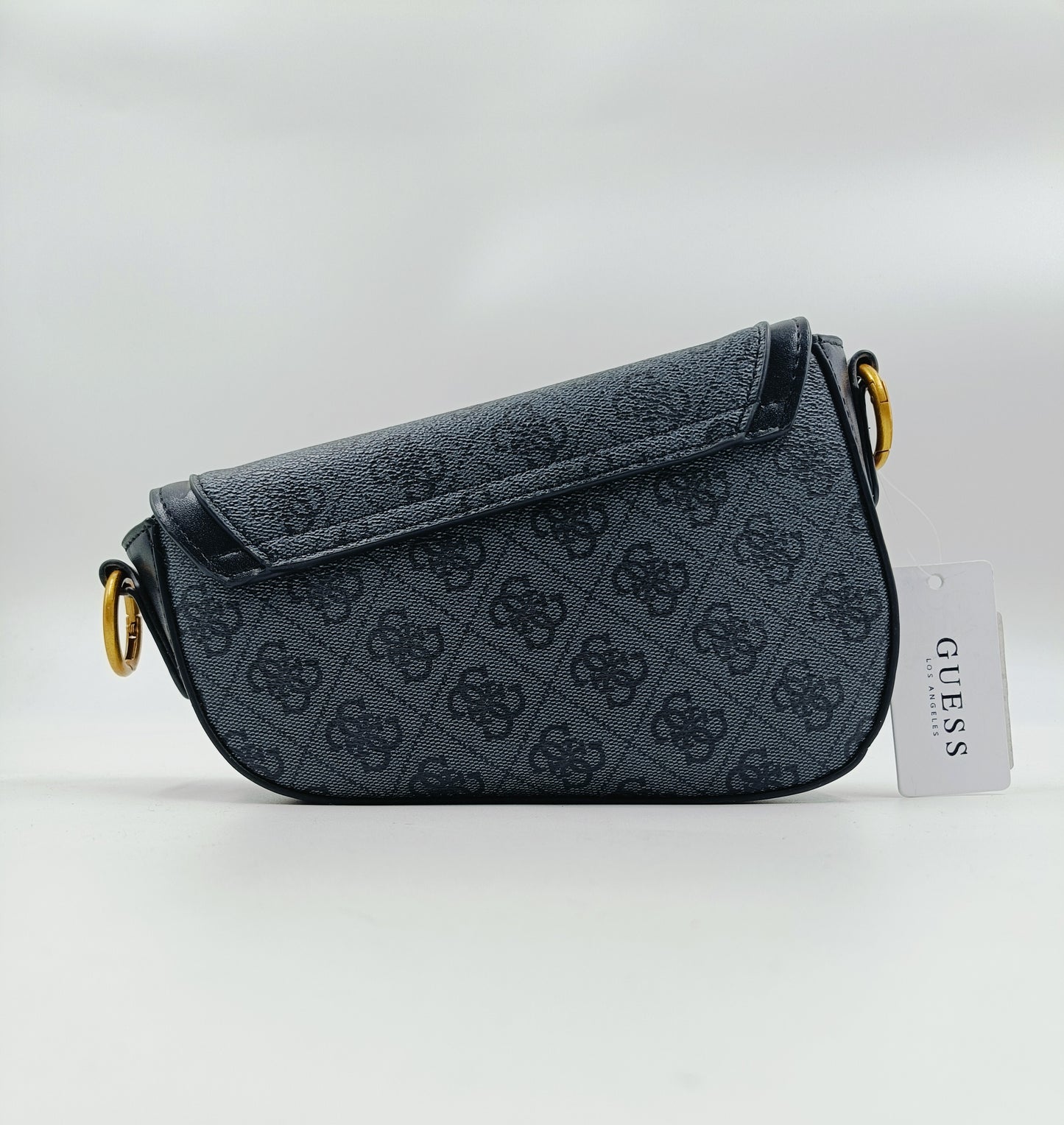 GUESS Signature Crossbody Bag – Midnight Monogram | Gold Logo & Dual Straps
