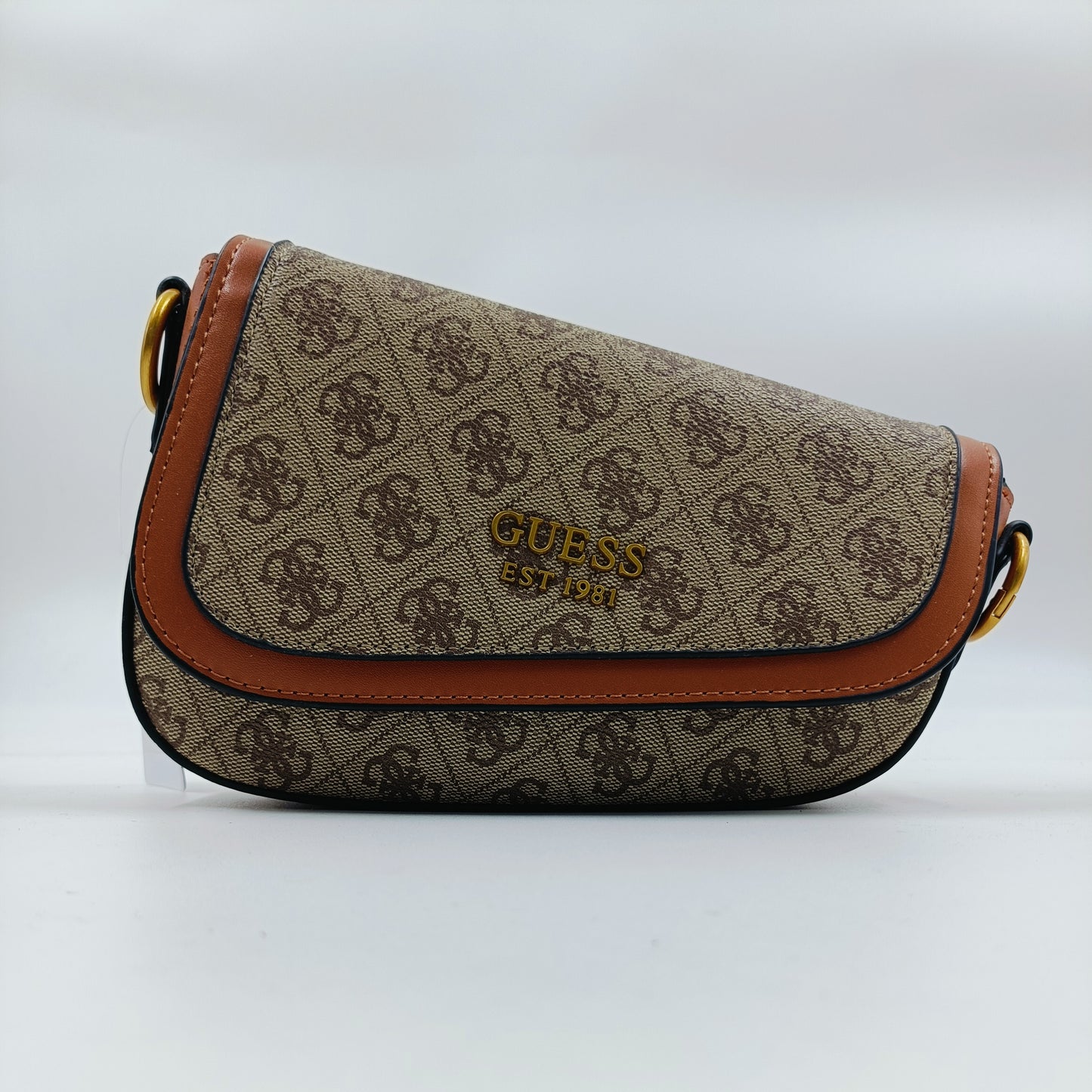 GUESS Signature Crossbody Bag – Midnight Monogram | Gold Logo & Dual Straps