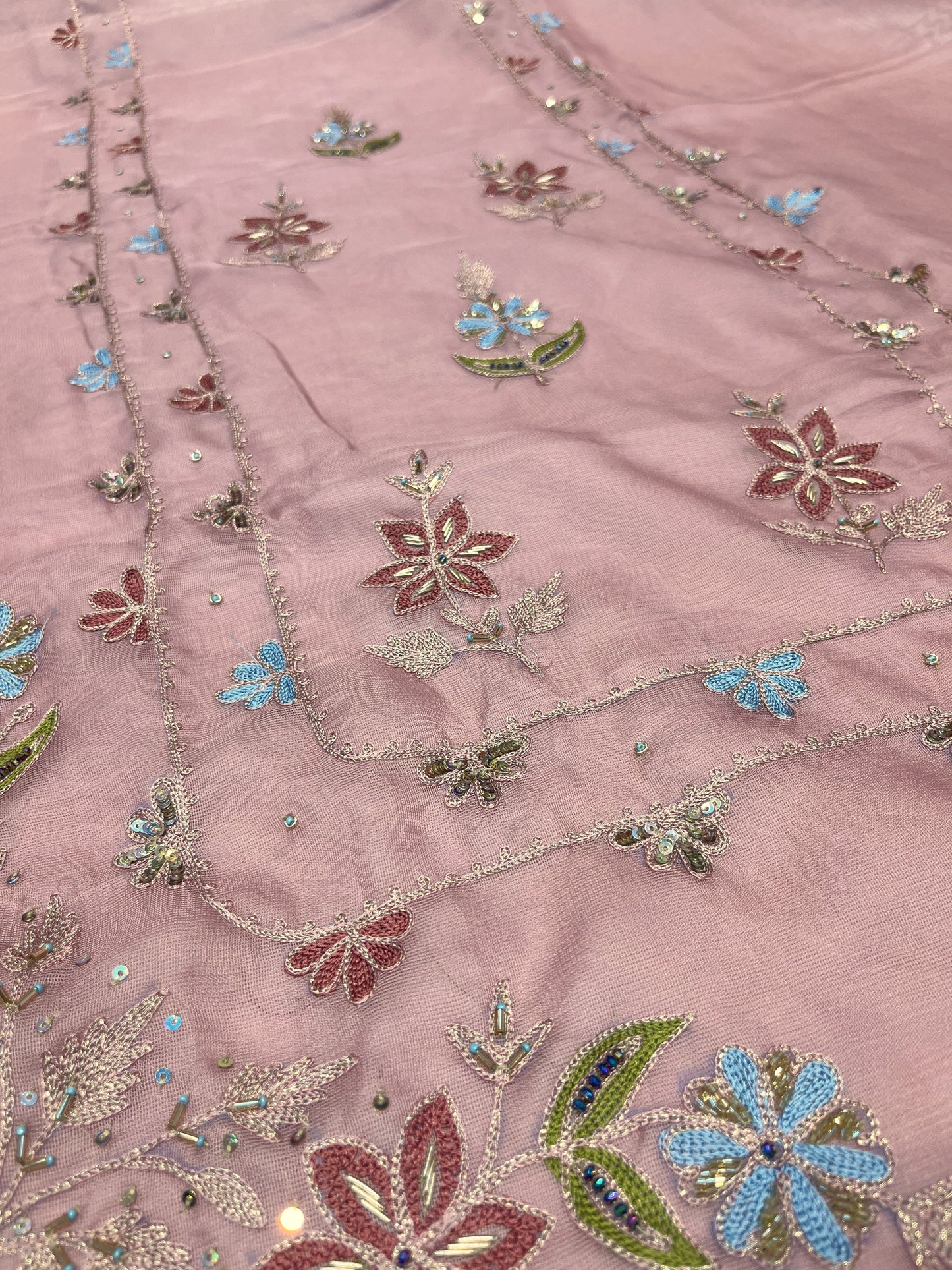 VFS Burberry Multi Embroidery Women Unstitch Suit