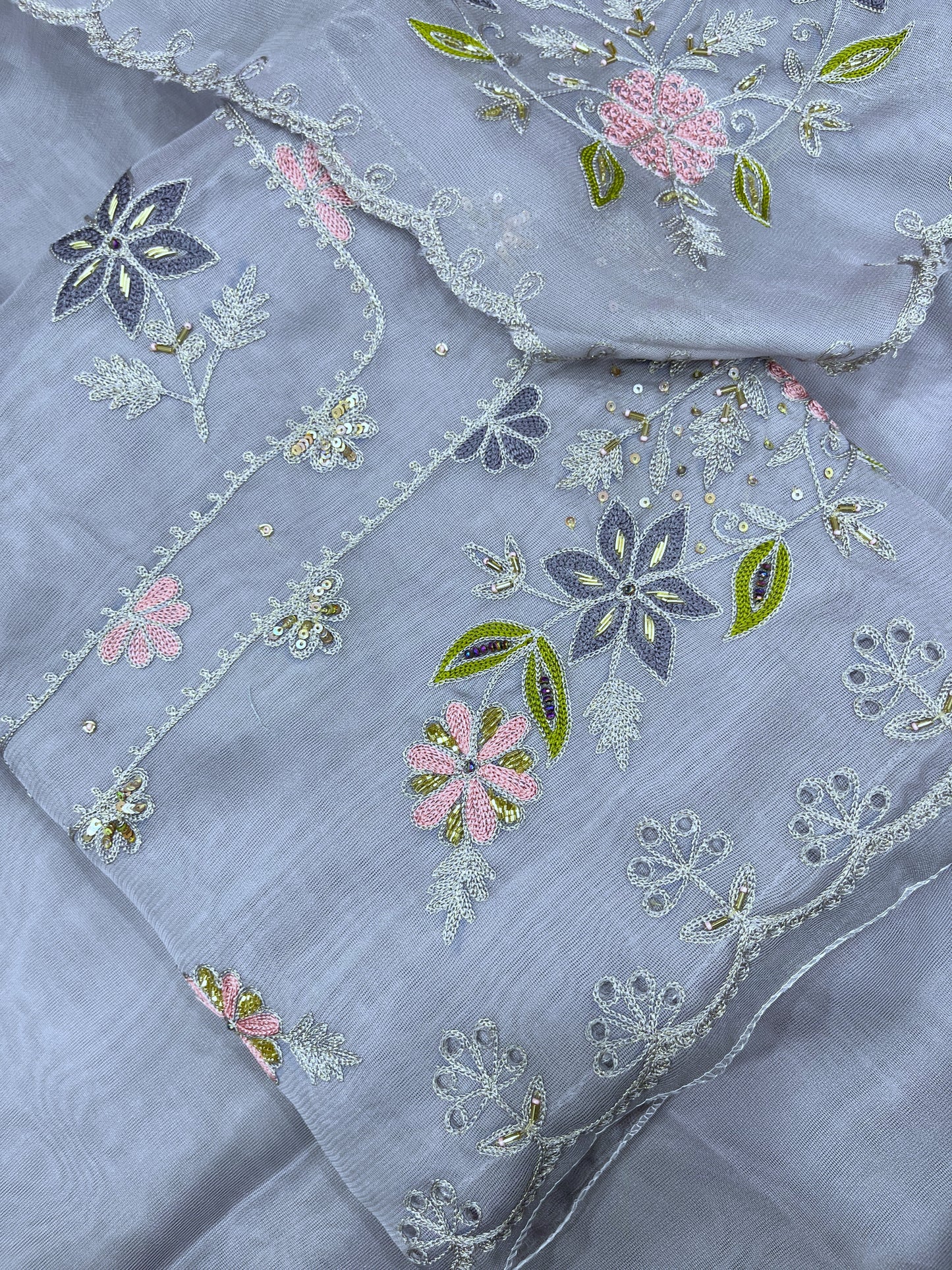 VFS Burberry Multi Embroidery Women Unstitch Suit