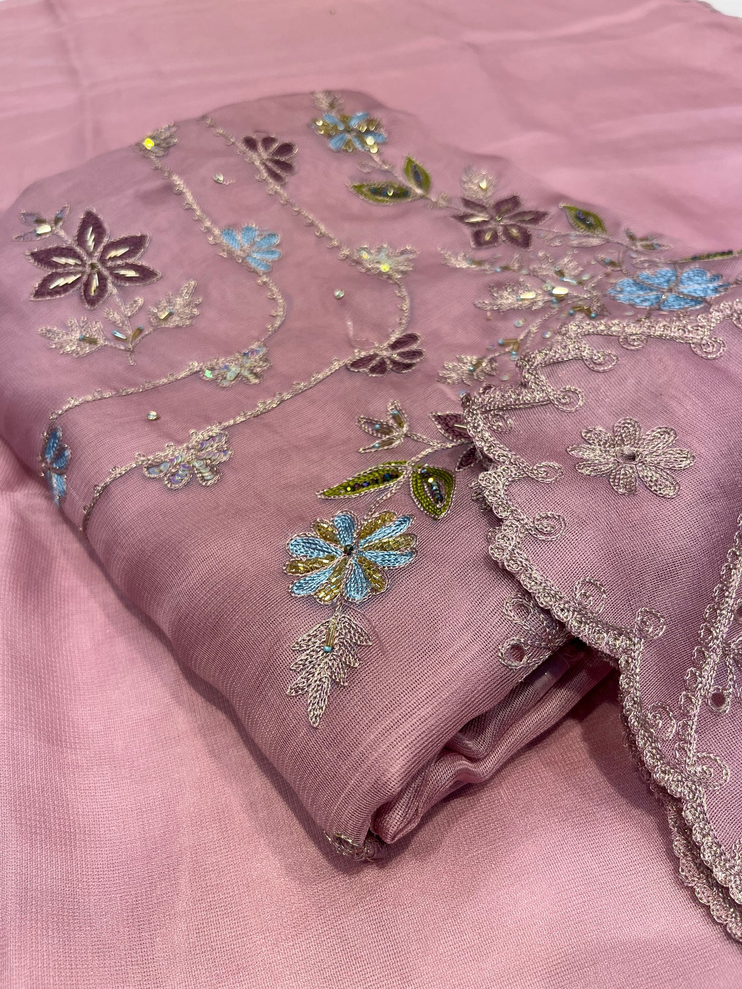VFS Burberry Multi Embroidery Women Unstitch Suit