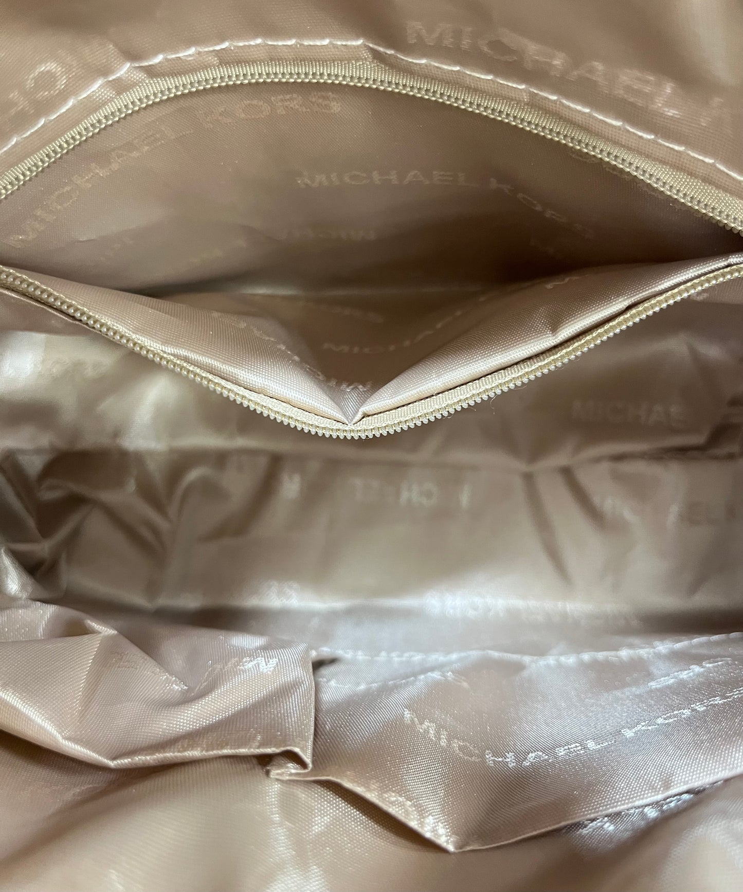 Weave Closet (FC) MK Large Logo Stripe Dome Crossbody Bag