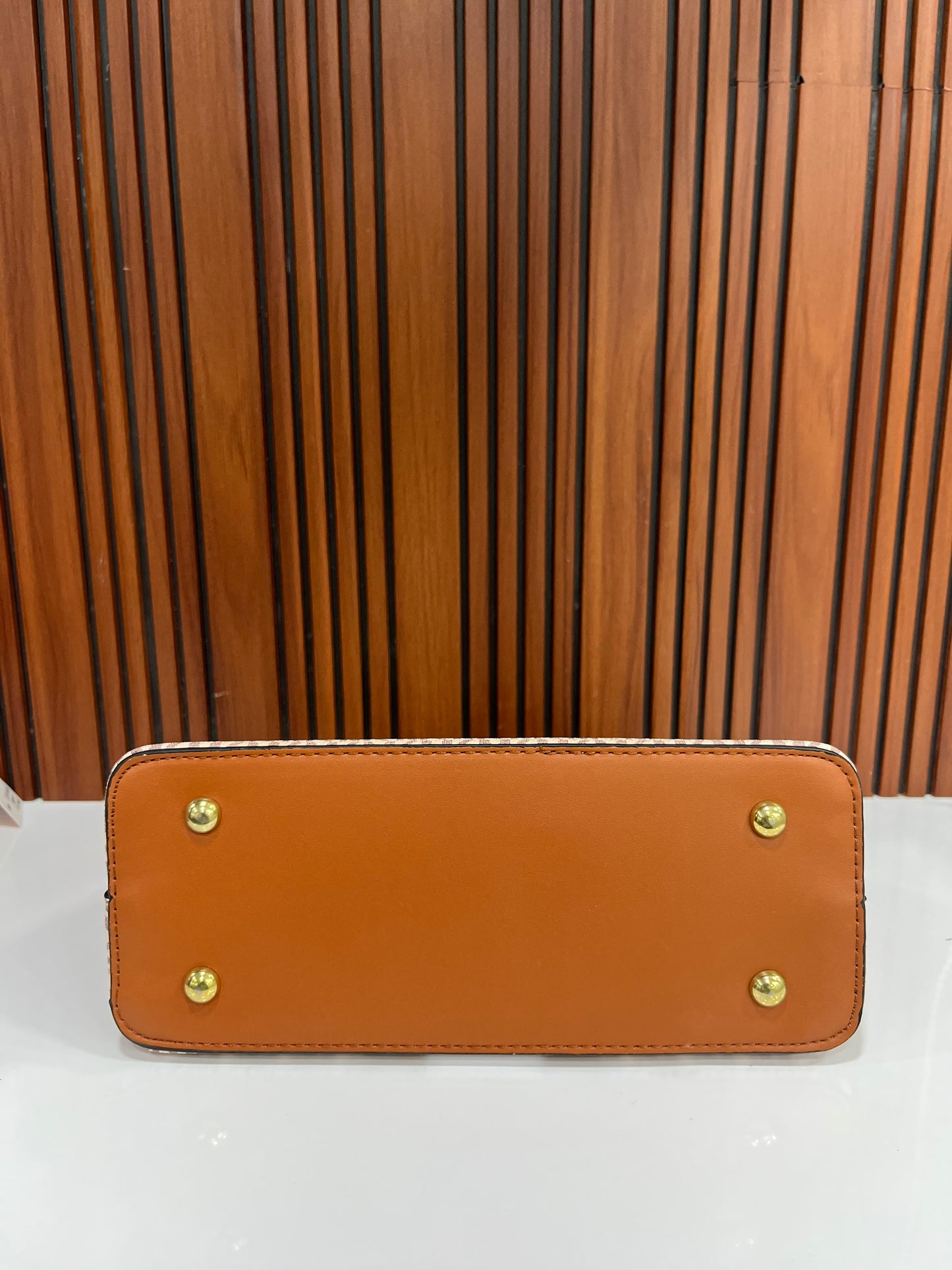 Weave Closet (FC) MK Large Logo Stripe Dome Crossbody Bag