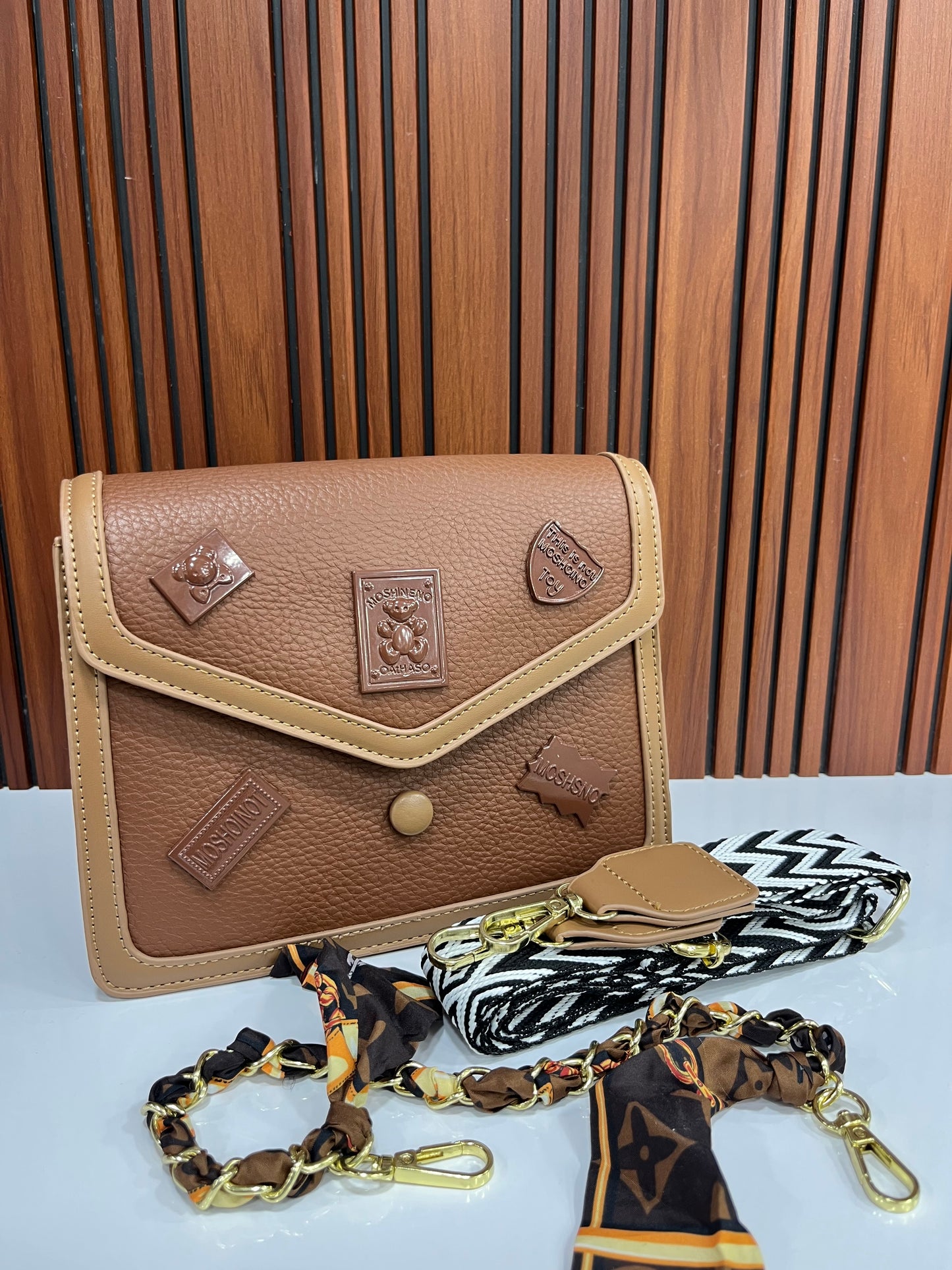 Weave Closet Premium Faux Leather Envelope Crossbody Bag