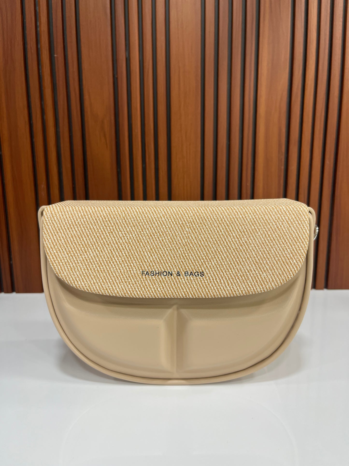 Weave Closet Curved Moon Flap Shoulder Bag
