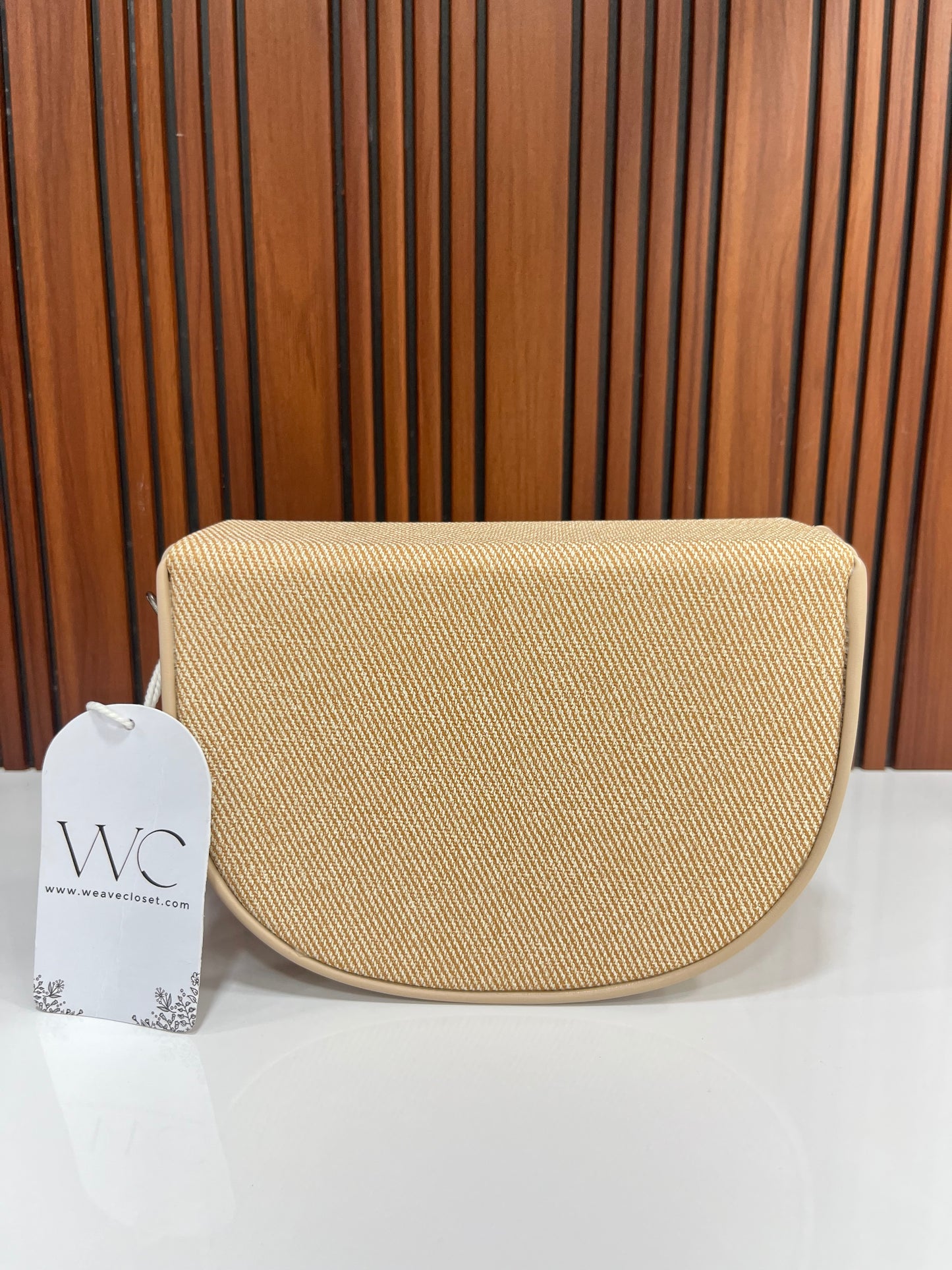 Weave Closet Curved Moon Flap Shoulder Bag