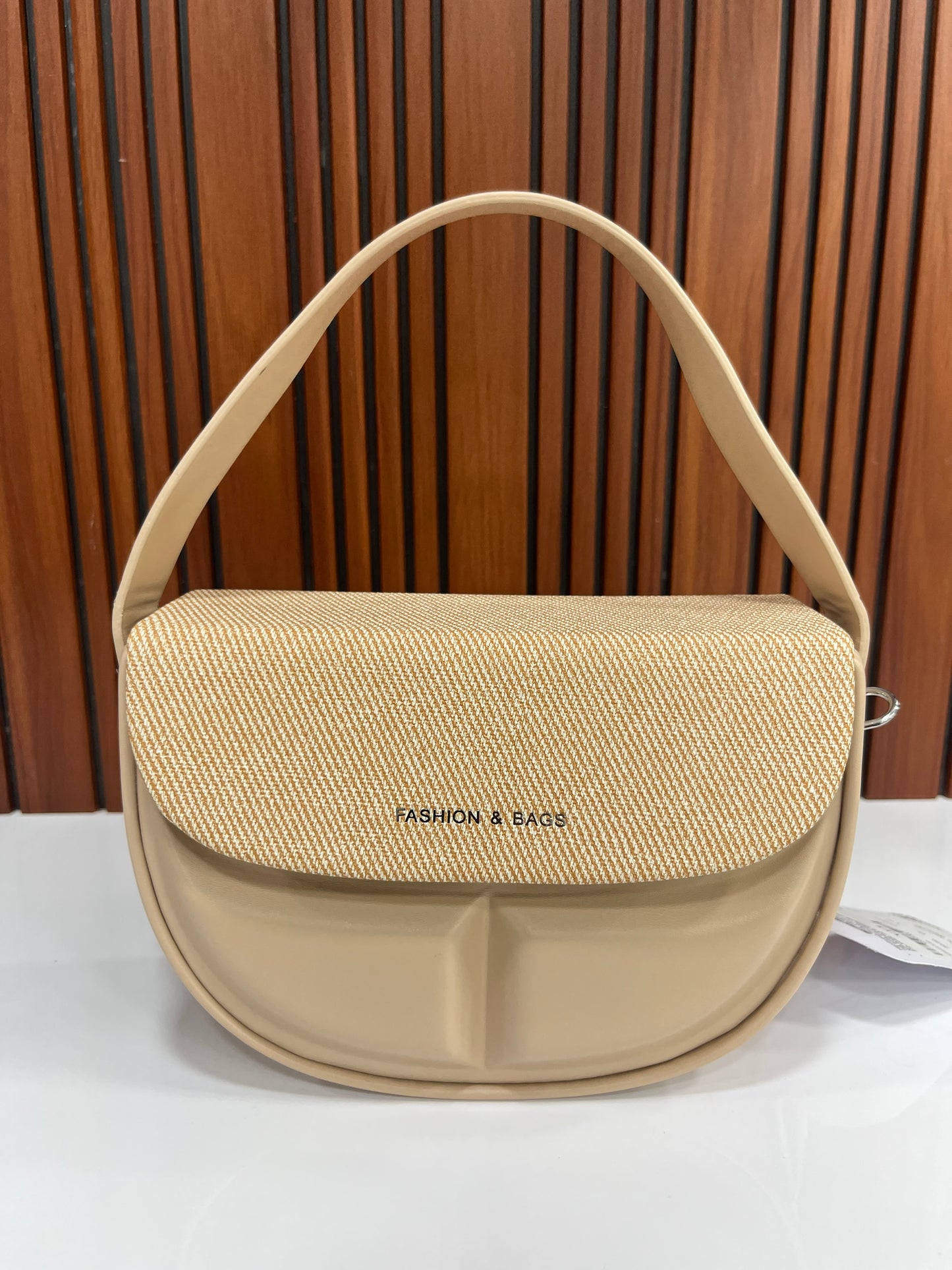 Weave Closet Curved Moon Flap Shoulder Bag