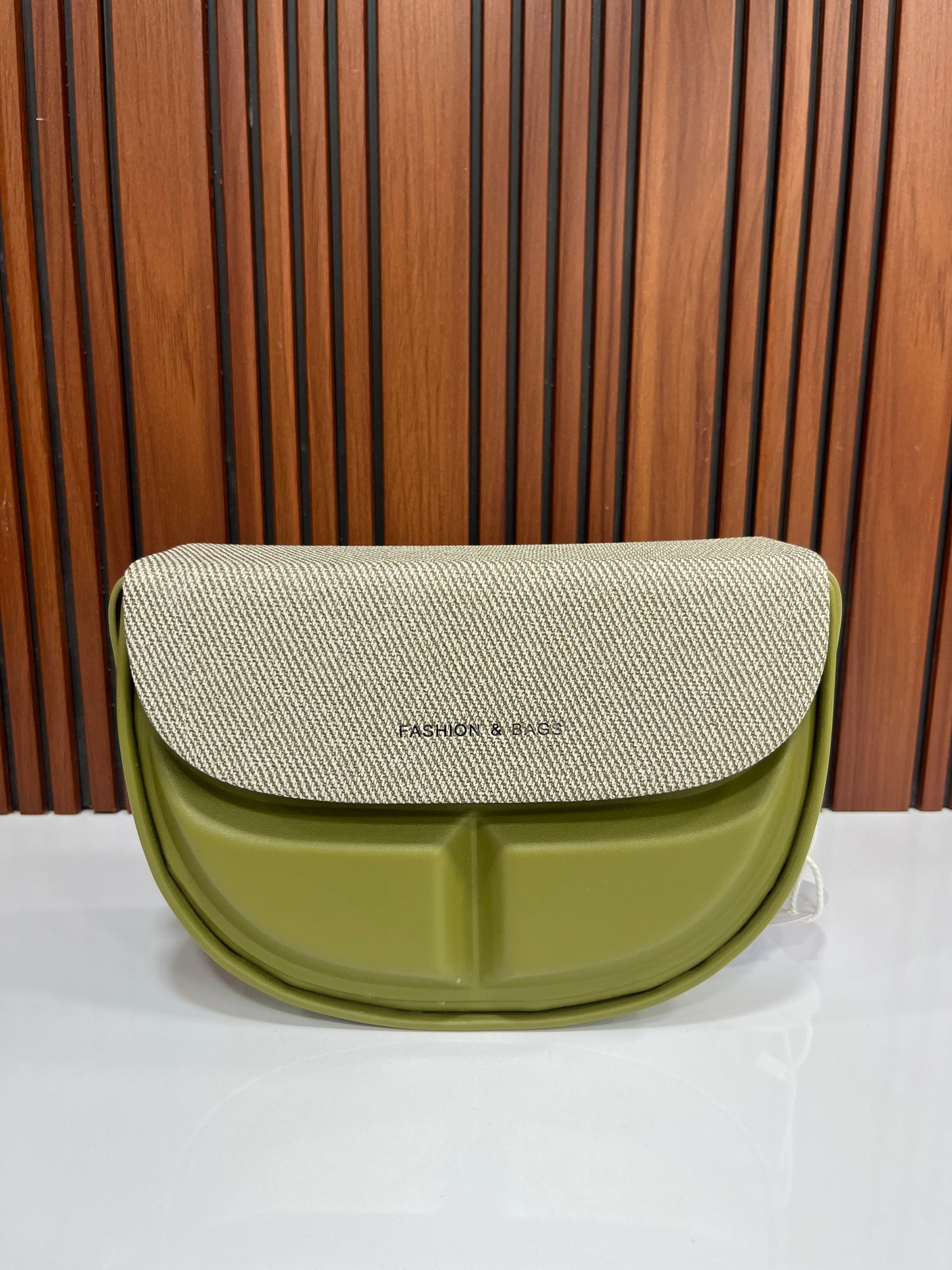 Weave Closet Curved Moon Flap Shoulder Bag