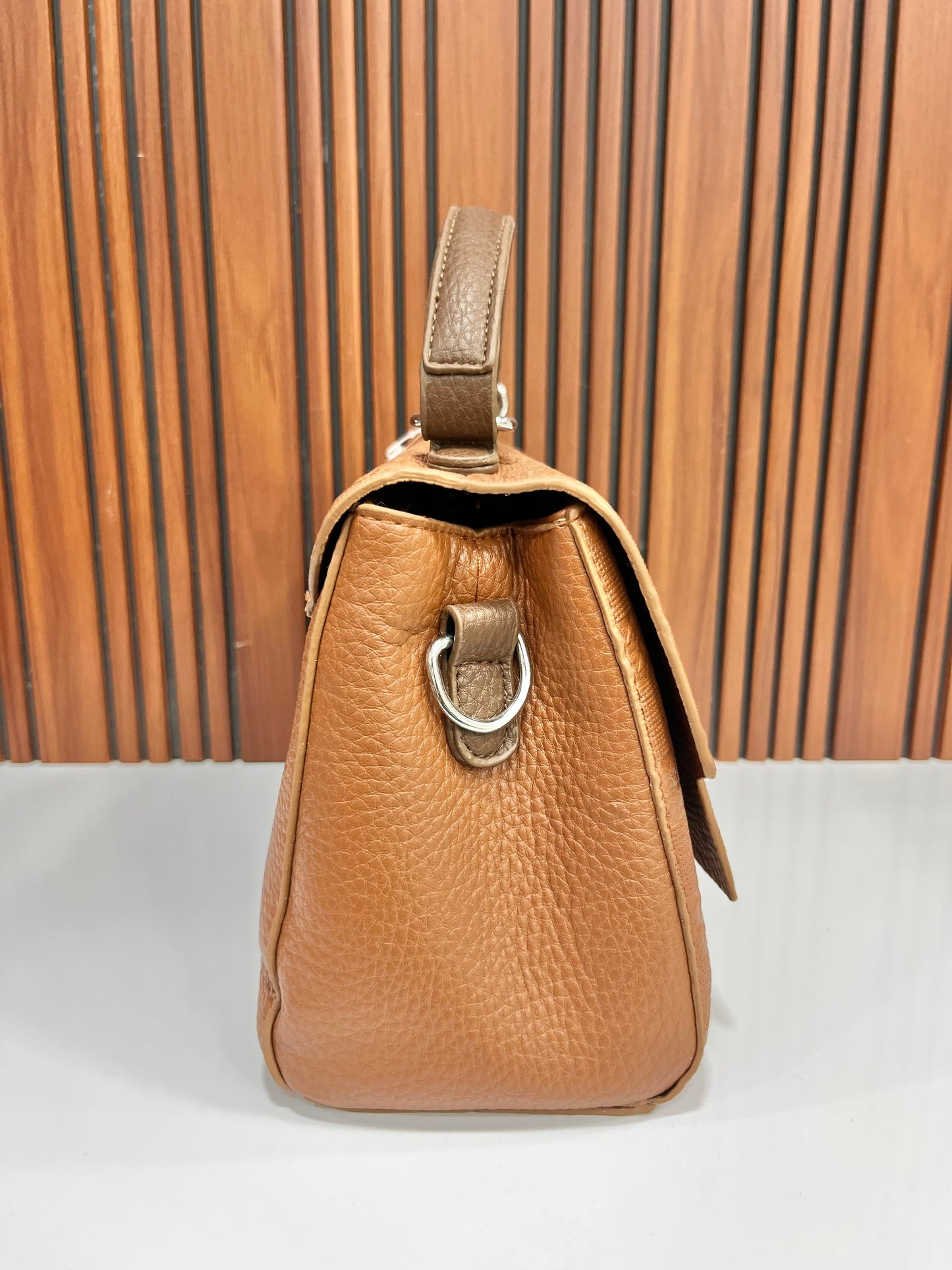 Weave Closet Clay & Chic Handbag with Printed Scarf Detail