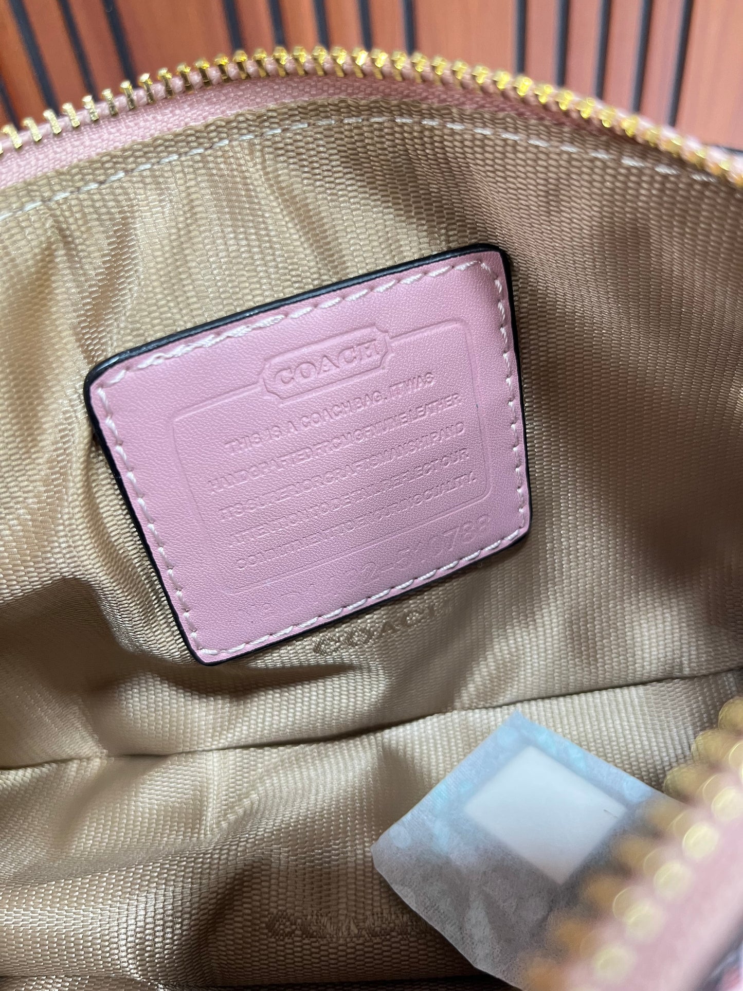 Coach Signature Pink Canvas Small Shoulder Handbag