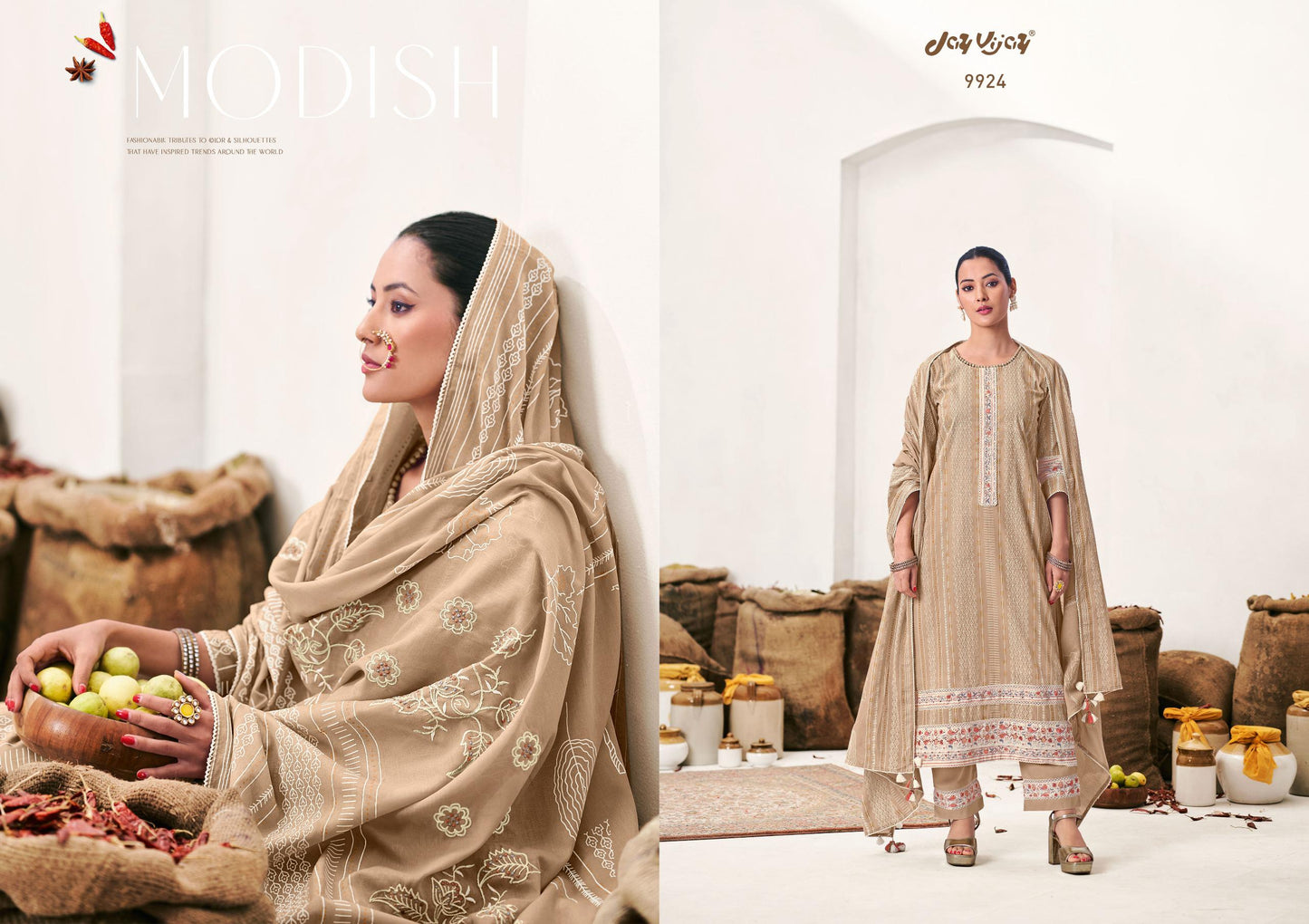 Achari Edit: Premium Jaipuri Cotton Unstitched Suit Set
