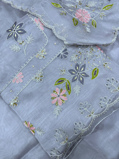 VFS Burberry Multi Embroidery Women Unstitch Suit