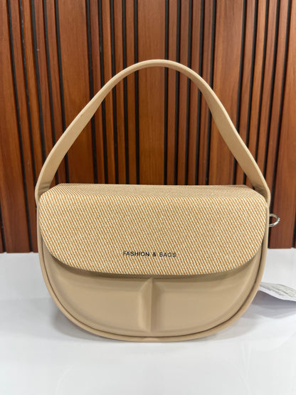 Weave Closet Curved Moon Flap Shoulder Bag