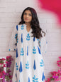 Blue Breeze Handblock Cotton Kurta Set