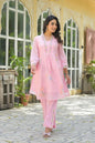 Blush Bloom Pink Floral Embroidered Mul Cotton Co-ord Set