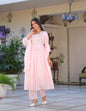 Weave Closet Blush Pink Embroidered Cotton Anarkali Suit Set