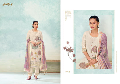 GulMohar Linen Embroidered Unstitch Suit Set