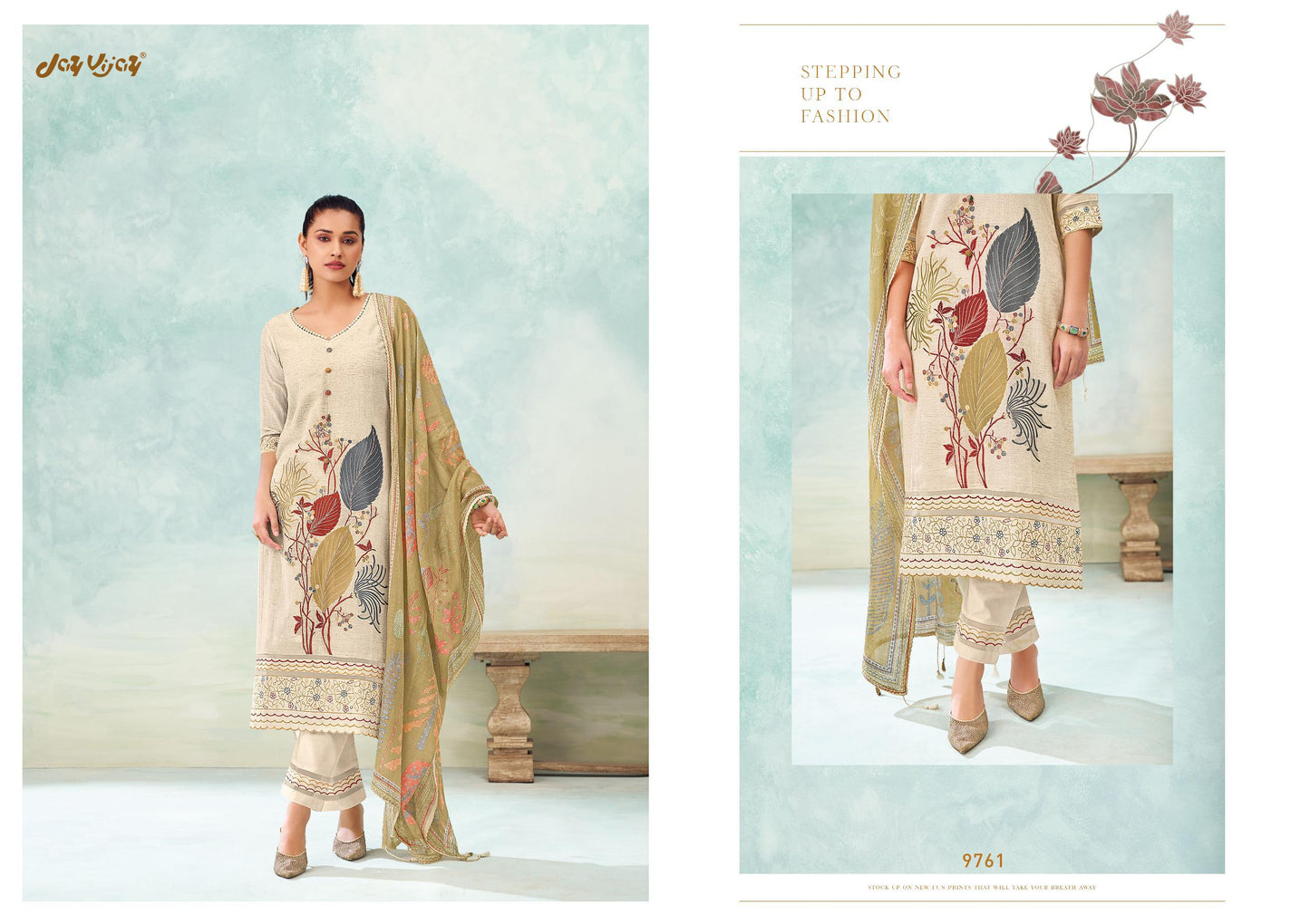 GulMohar Linen Embroidered Unstitch Suit Set