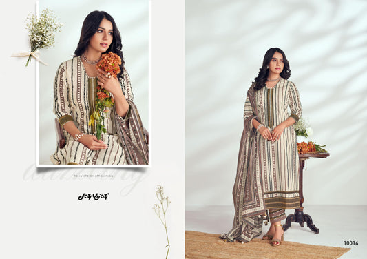 Pehnava by Jay Vijay – Unstitched Cotton Suit Set